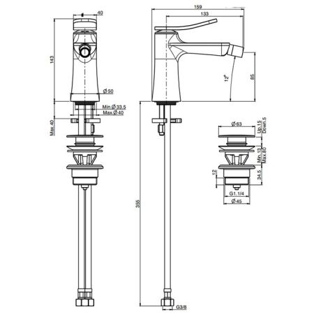 Fima Carlo Frattini Flo Смеситель для биде, на 1 отв., цвет: золото, артикул F3802OR