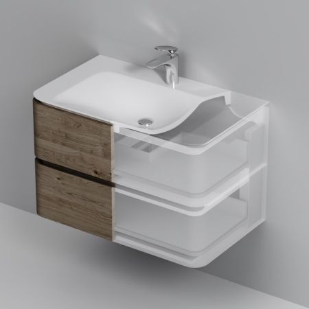 M30FHX0802TF Sensation, База под раковину, подвесная, 80 см, ящики, табачный дуб, текстурированная,, артикул M30FHX0802TF