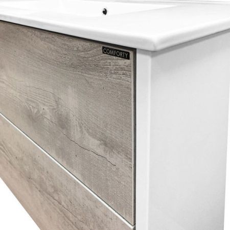 Тумба с раковиной Comforty Женева 90 4137133 подвесная Дуб белый