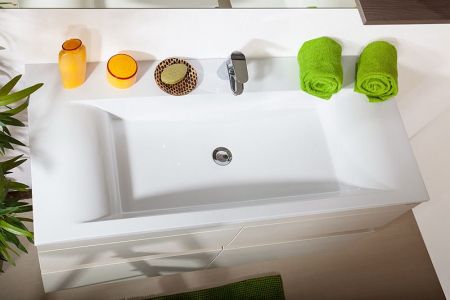 Тумба под раковину Бриклаер Мадрид 110 подвесная светлая лиственница