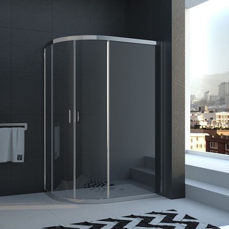 Душевой угол Veconi Rovigo RV-03, 1200x900x1950, хром, стекло прозрачное, артикул RV03-12090A-01-19C1
