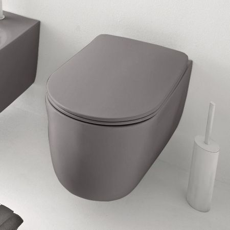 Kerasan Nolita Унитаз безободковый подвесной 55х35 см, с креплениями WB9N, цвет FERRO MATT, артикул 531489