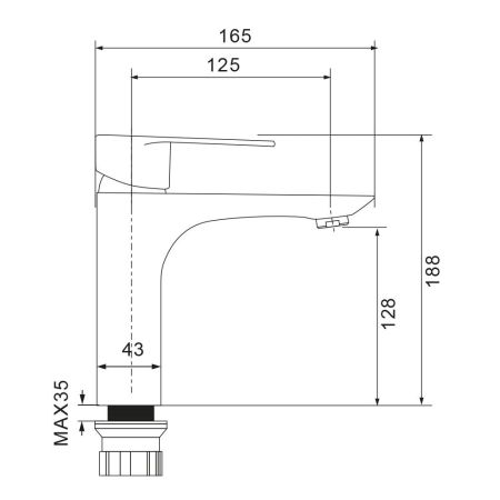 Смеситель для раковины WesnaArt RAY RAY11-210, хром, артикул RAY11-210
