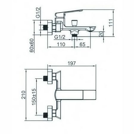 Смеситель для ванны Maretti Torino-GR TR22RF323, графит