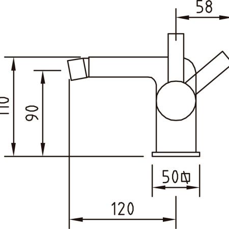 BIMINI Смеситель для биде, ec2, хром