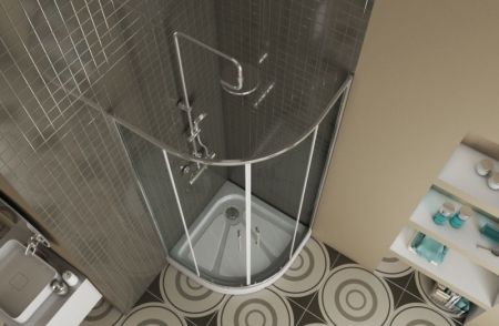 Душевой уголок Bravat Drop 90x90 BS090.1200A профиль Хром стекло прозрачное, артикул BS090.1200A