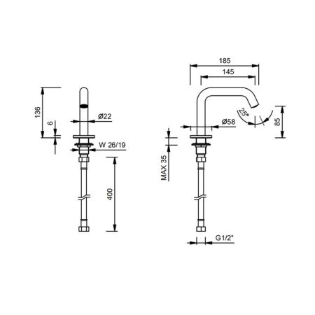 Fantini Nostromo Излив смесителя для раковины, цвет: Matt Gun Metal PVD, артикул 24 P5 8496