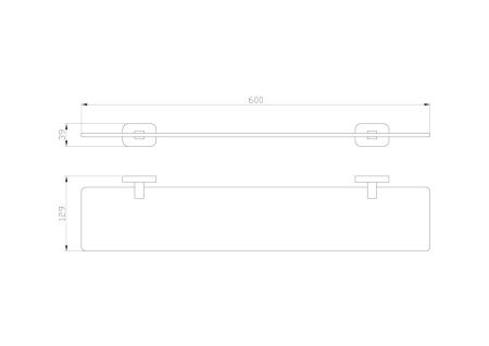 Стеклянная полка для ванной WONZON & WOGHAND GRAFFITY, Брашированное золото (WW-9327-BG), артикул WW-9327-BG