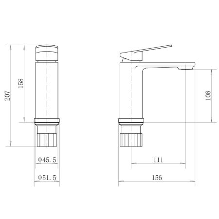 Смеситель для раковины FASHUN A1088, хром