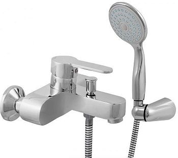 Смеситель для ванной, шланг 150см, держатель передвежной