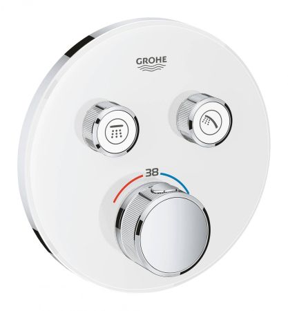 Термостатический смеситель на 2 выхода GROHE Grohtherm SmartControl, внешняя монтажная часть, белая луна (29151LS0)