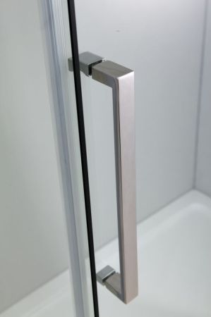 Душевой уголок Black&White Stellar Wind S502 прямоугольный профиль Серебристый хром стекло прозрачное