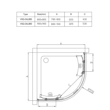 Душевые уголки Vincea Душевой уголок Alpha VSQ-3AL900CLB, 900*900, черный, стекло прозрачное,, артикул VSQ-3AL900CLB