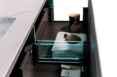 Комплект мебели для ванной Black&White Universe U909.1500 подвесной Пепельный