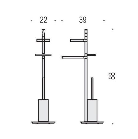 Colombo Planets Стойка 88 см, цвет: хром, артикул B9833.CR