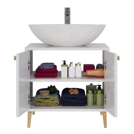 Тумба с раковиной напольная Dreja Luno 60 см, белый, артикул 99-2001-com