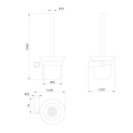 Ершик для унитаза Raiber RPB-80009, черный, артикул RPB-80009