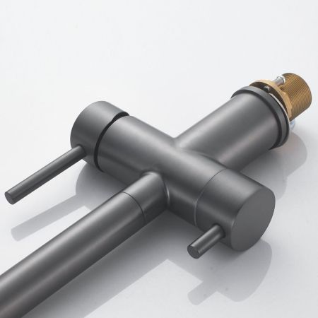 Смеситель для кухни с подключением фильтра Shevanik S178T, оружейная сталь