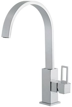 Emmevi Siris, однорычажный кухонный смеситель с поворотным изливом (излив 19,5 см), ручка со стержнем, без донного клапана, цвет хром