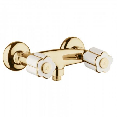 Bongio Fleur Blanc Смеситель для душа, цвет золото/белый фарфор, артикул 11523OR00