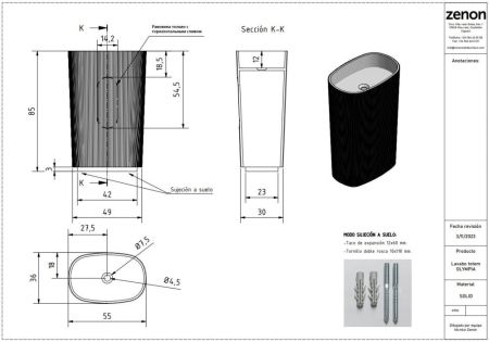 Zenon Olympia, напольная раковина закругленной формы с рельефом, 55х36хh85 см, цвет белый матовый, артикул 4000.000.000.000.39681