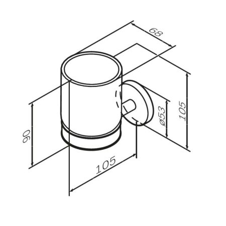 A85A34399 X-Joy, Стеклянный стакан с настенным держателем, золото, артикул A85A34399