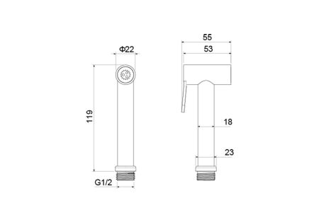 Гигиенический ручной душ AQUATEK, матовый черный AQ2057MB, артикул AQ2057MB