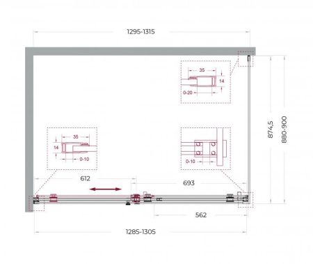 SOFT_CLOSE-2-AH-1-110/100-C-Cr Душевой уголок, артикул SOFT_CLOSE-2-AH-1-110/100-C-Cr