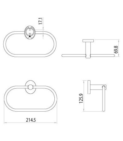 Держатель для полотенец Lemark Atlantiss (LM3235C), артикул LM3235C