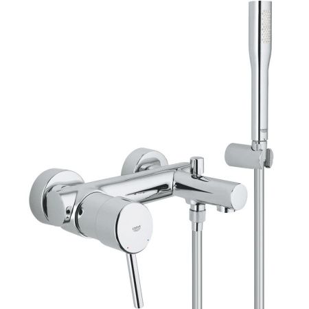 Смеситель для ванны GROHE Concetto с душевым гарнитуром, хром (32212001) Смеситель для ванны GROHE Concetto с душевым гарнитуром, хром (32212001)