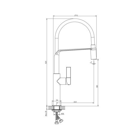 Смеситель для кухонной мойки с гибким изливом RUSH (MS9035-35Black), артикул MS9035-35Black