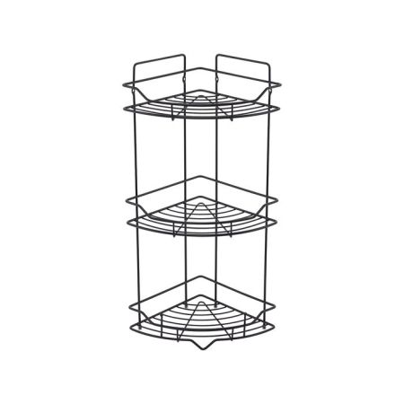 Полка трёхъярусная угловая Milardo Grid проволока стальная, чёрный матовый (GRICC3BM44), артикул GRICC3BM44