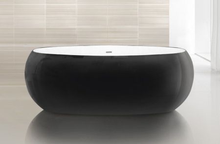 Ванна акриловая отдельностоящая BelBagno BB18-NERO/BIA, артикул BB18-NERO/BIA