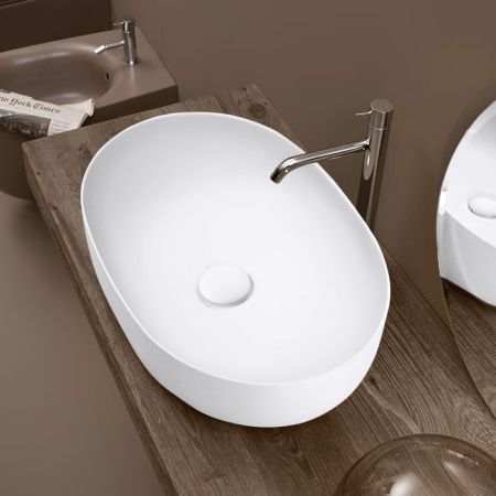 Kerasan Nolita Раковина накладная 60х40 см, без отв под смеситель, цвет белый матовый, артикул 534330*0