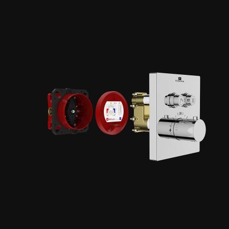 Душевой комплект Inspire VSFW-3I21T2RCH встраиваемый, термостатический, 2 режима, хром, артикул VSFW-3I21T2RCH