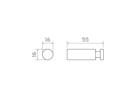 Крючок для ванной WONZON & WOGHAND, Хром (WW-8105-2)