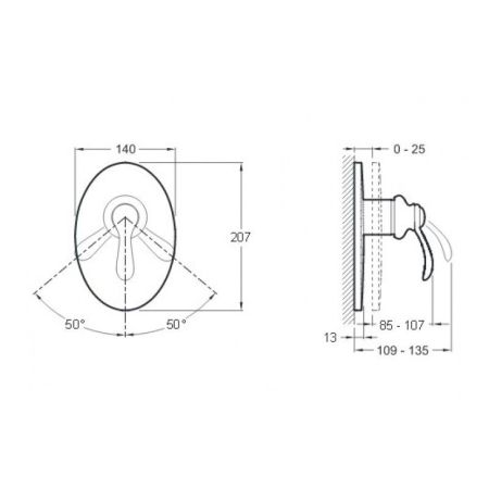 Смеситель для душа Jacob Delafon Fairfax E10242-4 Хром, артикул E10242-4-CP
