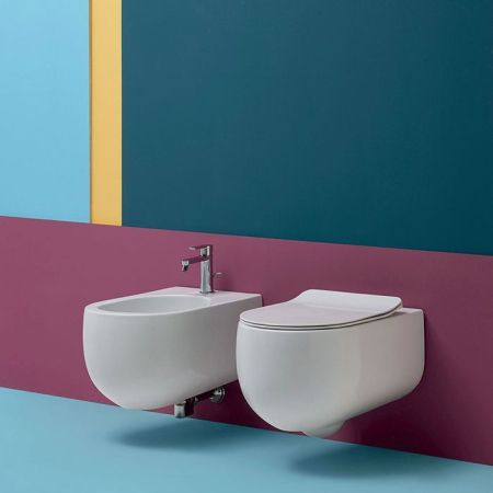 Kerasan Flo Биде подвесное 54х28,5см, с 1 отв.под смеситель, цвет: белый матовый, артикул 312330