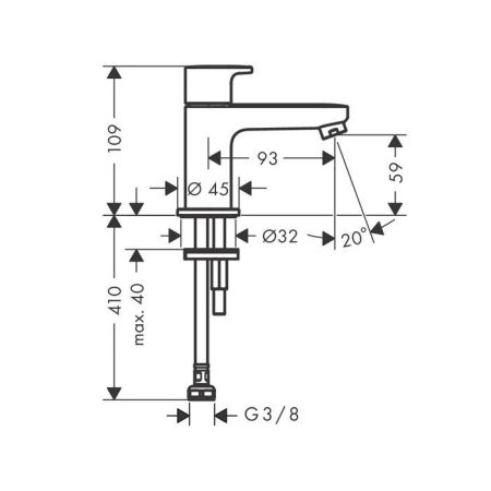 HG Vernis Blend 70 Кран для холодной воды, без сливного набора, хром, артикул 71583000