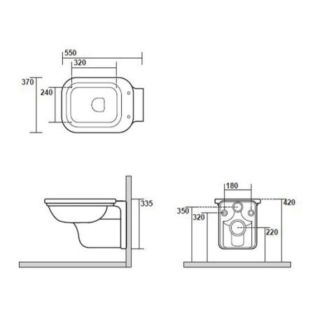 Kerasan Waldorf Унитаз подвесной 55х37см, цвет белый