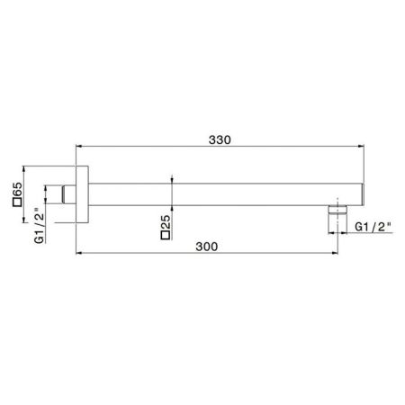 Настенный кронштейн для душа квадратный FUTURA, хром, артикул 27672KM.21.018