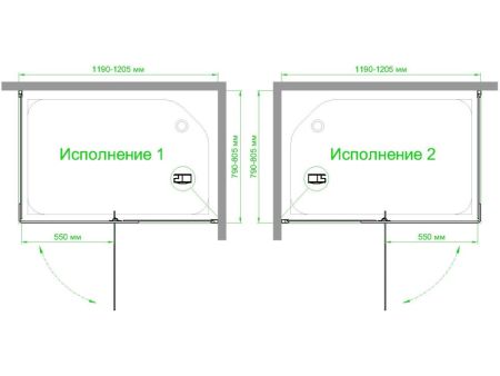 Душевой угол Royal Bath  RB  HPV-T 120х80х213 (прозрачное) правый, артикул RB8120HPV-T-R