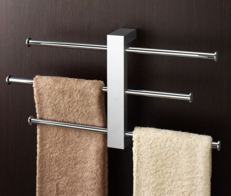 Gedy Bridge, настенный модуль c 3-мя передвижными полотенцедержателями, цвет хром, артикул 7630(13)