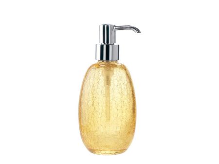 Stil Haus Cracle, настольный дозатор с эффектом битого желтого стекла, цвет помпы хром, артикул 1126(08-AM)