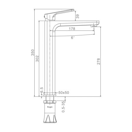 Смеситель для раковины Raglo R51.15.06, черный, артикул R51.15.06
