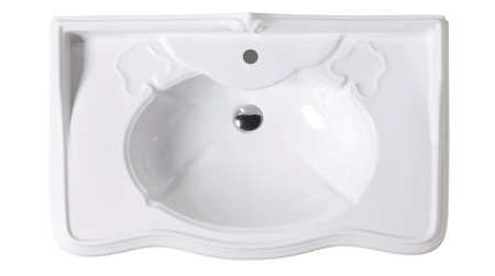 AZZURRA JUBILAEUM раковина со спинкой 90*56см с 1 отв под смеситель, цвет белый, артикул JULP0905500MBI/(JUB200/90 bi)*1