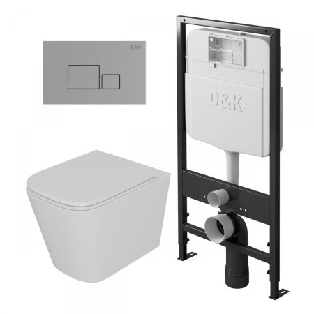 Комплект DK DS1511606 унитаз DT1516016, инсталляция DI8055119, клавиша смыва DB1519001, артикул DS1511606