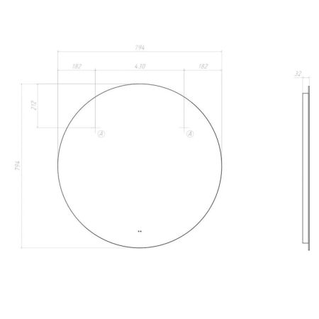Зеркало VIGO Otti Classic 800, артикул 085