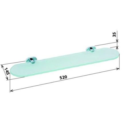 Полочка OVAL стеклянная 520х30х145мм, артикул 118402031