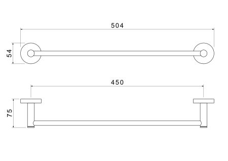 Полотенцедержатель 450 мм AQUATEK AQ4120CR ЕВРОПА, артикул AQ4120CR